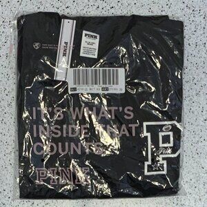 Victoria's Secret PINK Campus Cotton Tee Oversized Short-Sleeve T-Shirt FOOTBALL